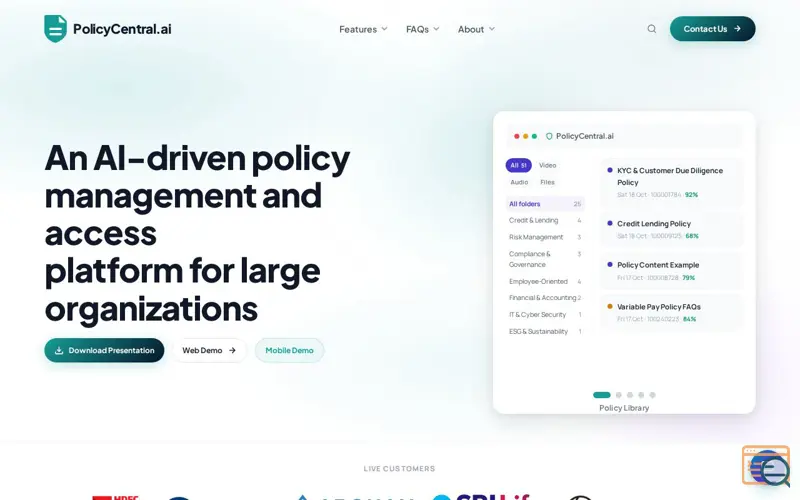 Screenshot of PolicyCentral.ai, a launch using IP-API