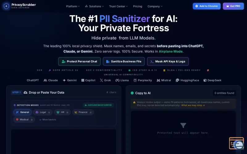 Screenshot of PrivacyScrubber