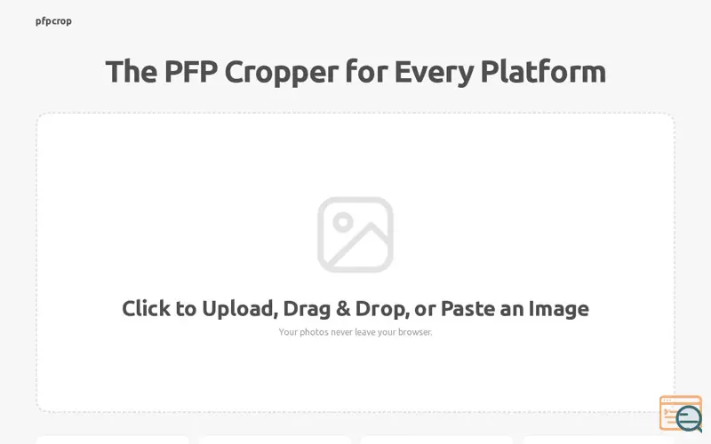 Screenshot of PFP Cropper - Free Avatar & Profile Picture Cropper, a launch using AIToolFame