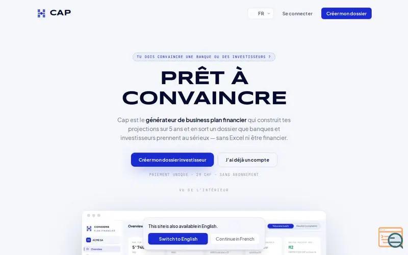 Screenshot of Cap