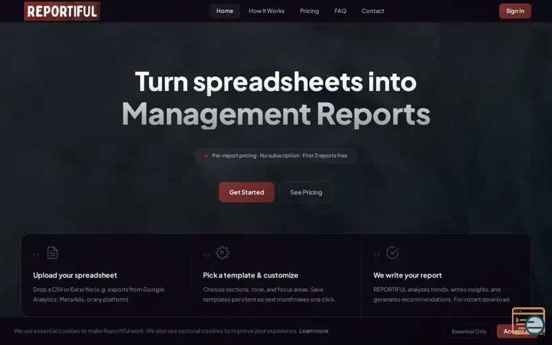 Screenshot of REPORTIFUL