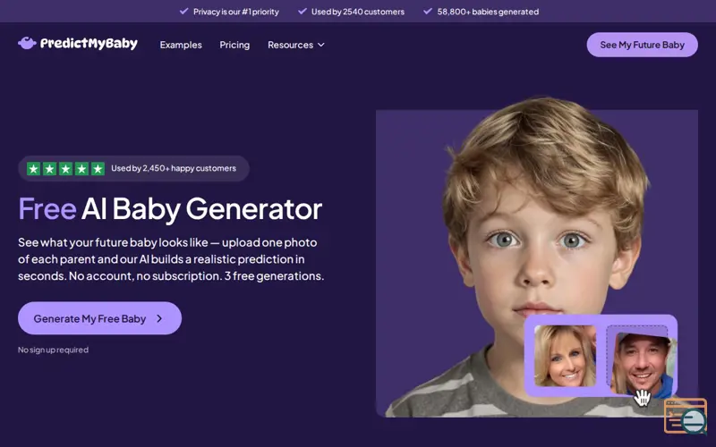 Screenshot of Free AI Baby Generator