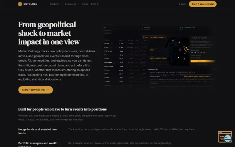 Screenshot of Market Ontology