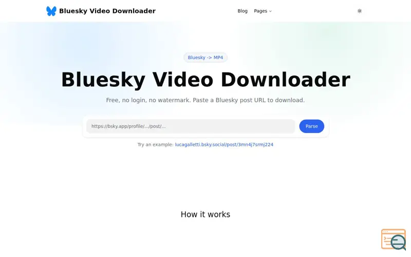 Screenshot of Bluesky Video Downloader