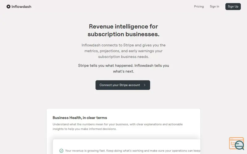 Screenshot of Inflowdash