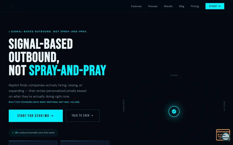 Screenshot of Repilot — automated sales rep