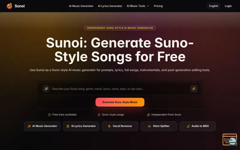 Screenshot of Sunoi