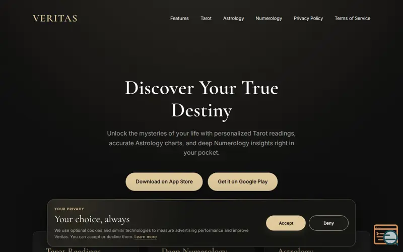 Screenshot of Veritas