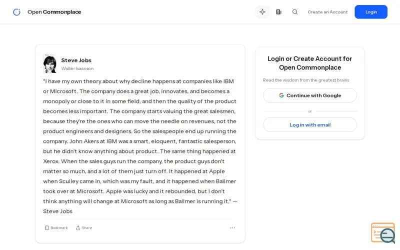 Screenshot of Book Notes and Key Takeaways | Open Commonplace