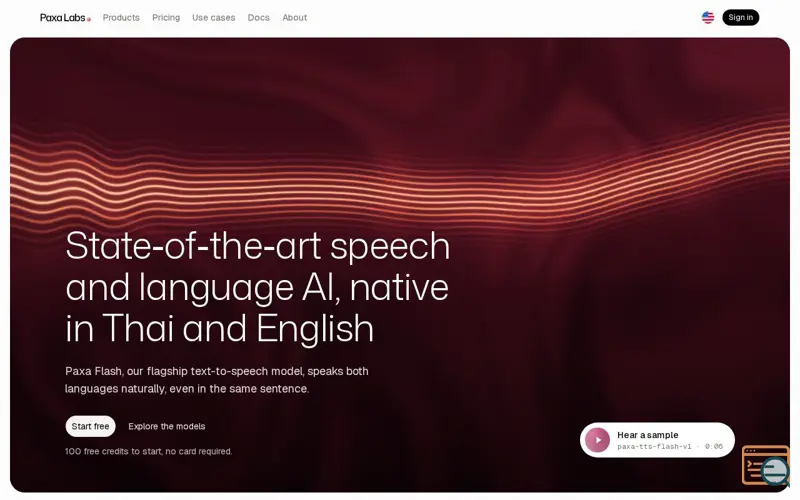 Screenshot of Thai speech and language AI, built in Bangkok | Paxa Labs