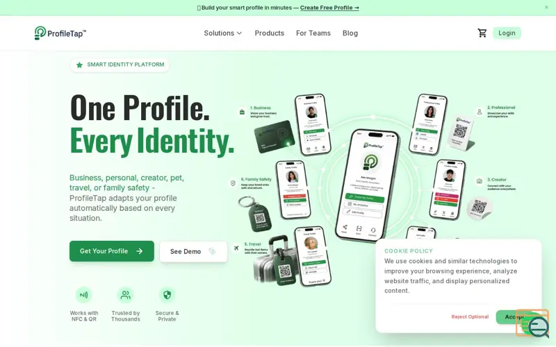 Screenshot of ProfileTap