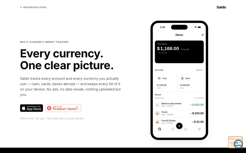 Screenshot of Saldo - Personal Finance