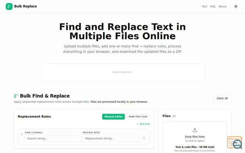 Screenshot of BulkFindReplace