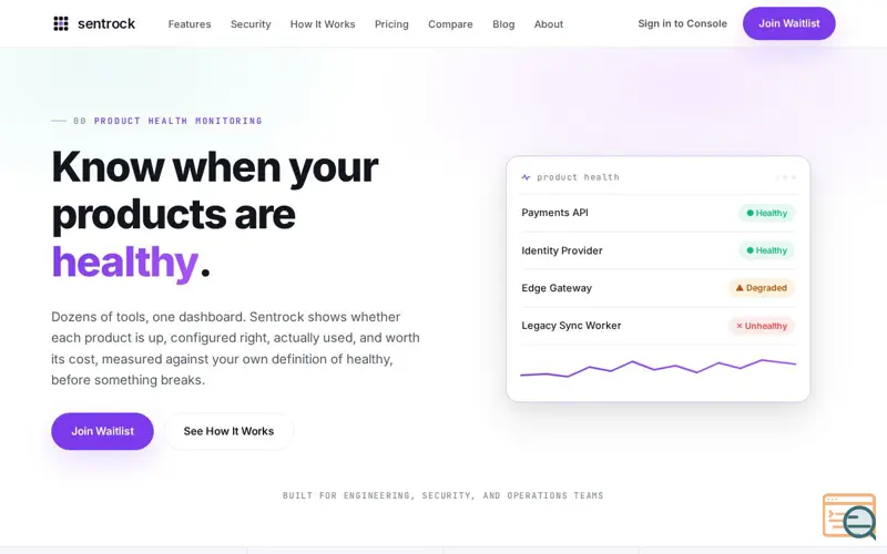 Screenshot of Sentrock
