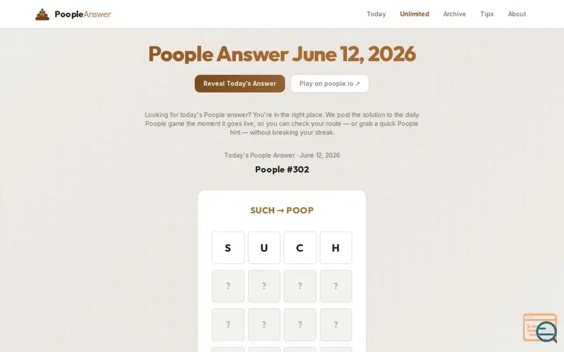Screenshot of Poople Answer