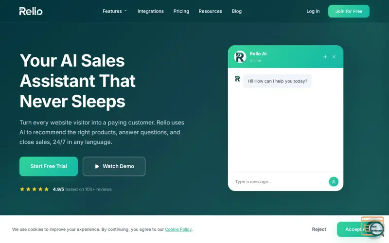 Screenshot of Relio