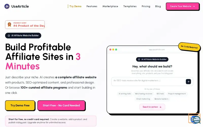 Screenshot of UseArticle