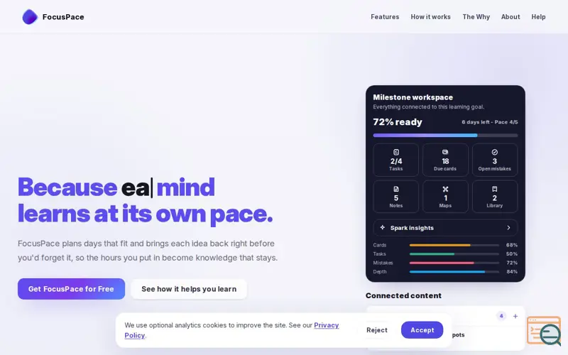 Screenshot of FocusPace: Study Planner
