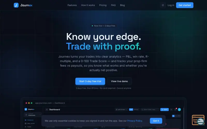 Screenshot of Journnex