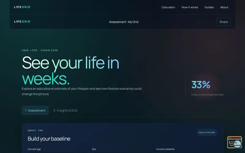 Screenshot of LifeGrid