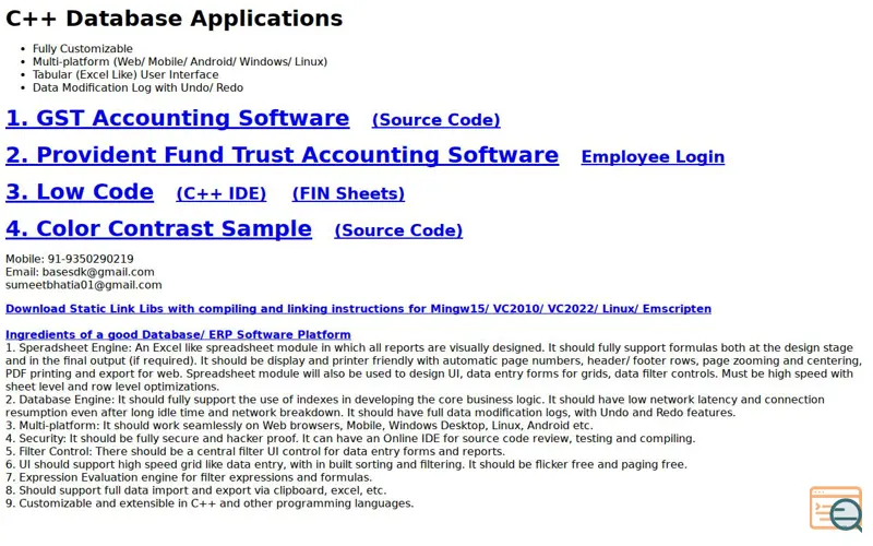 Screenshot of C++ Database Applications