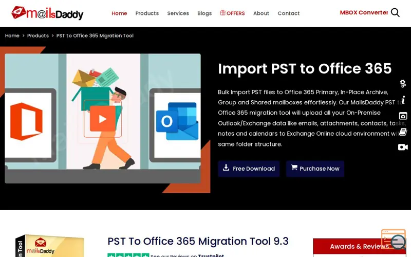Screenshot of MailsDaddy PST to Office 365 Migration