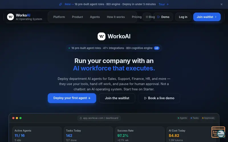Screenshot of WorkoAI