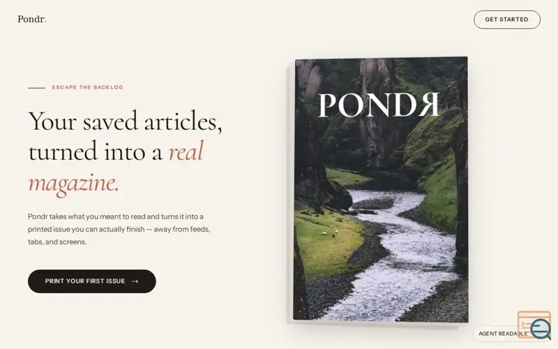 Screenshot of Pondr