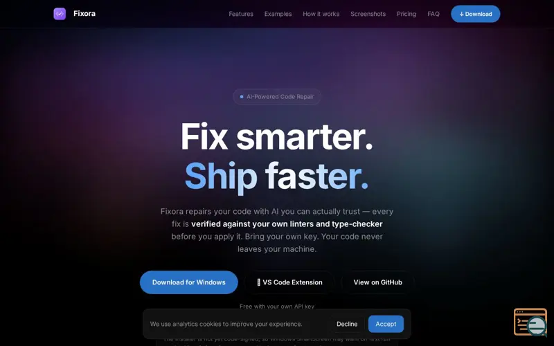 Screenshot of Fixora