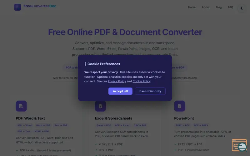 Screenshot of FreeConverterDoc