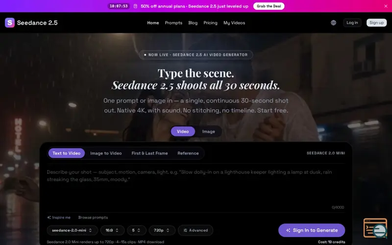 Screenshot of Seedance 2.5