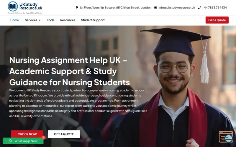 Screenshot of UK Study Resource