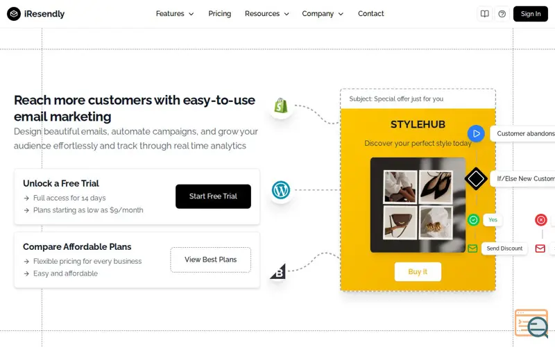 Screenshot of iResendly - Professional Email Marketing Platform