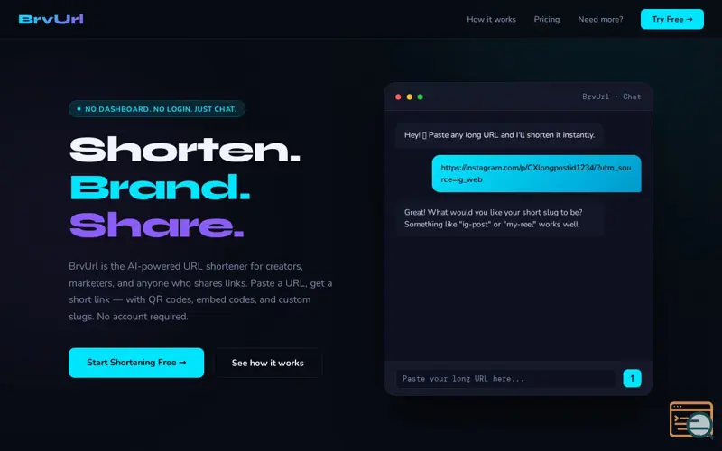 Screenshot of BrvUrl 
