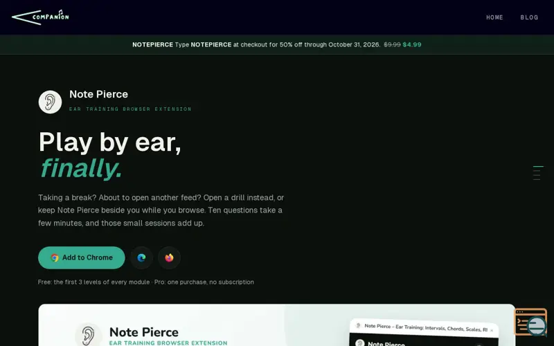 Screenshot of Note Pierce
