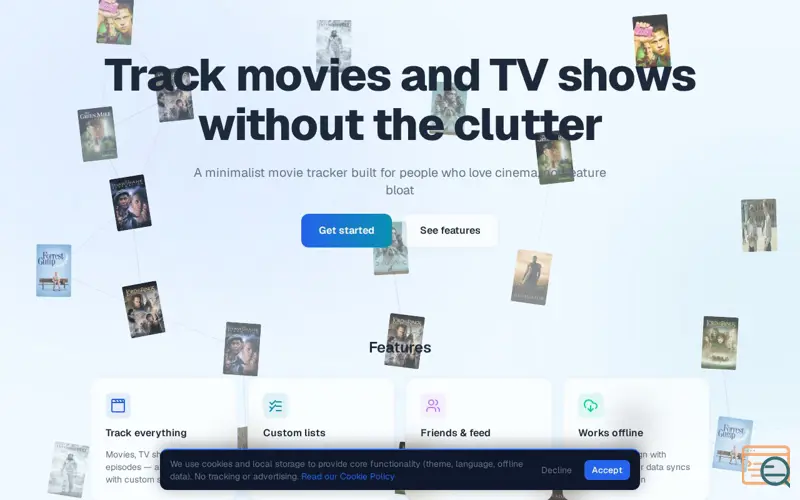 Screenshot of Minimalist Movie Tracker
