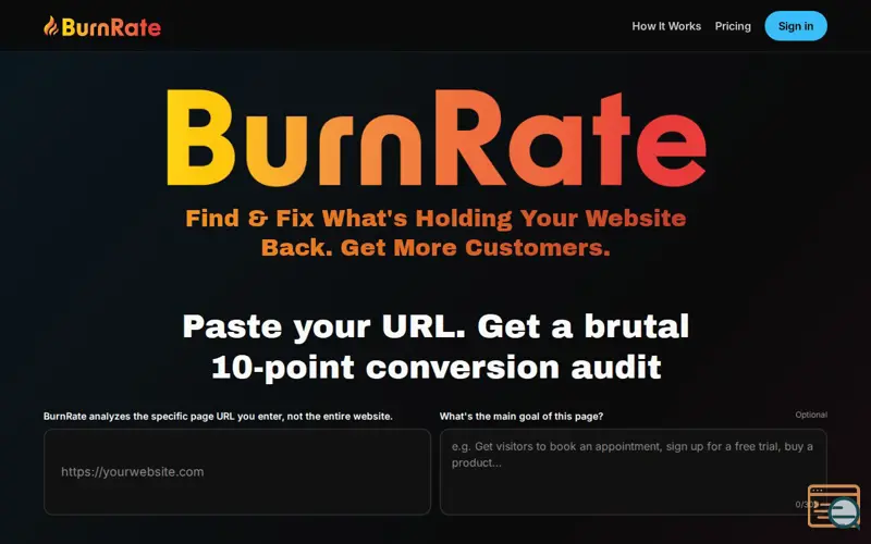 Screenshot of BurnRate