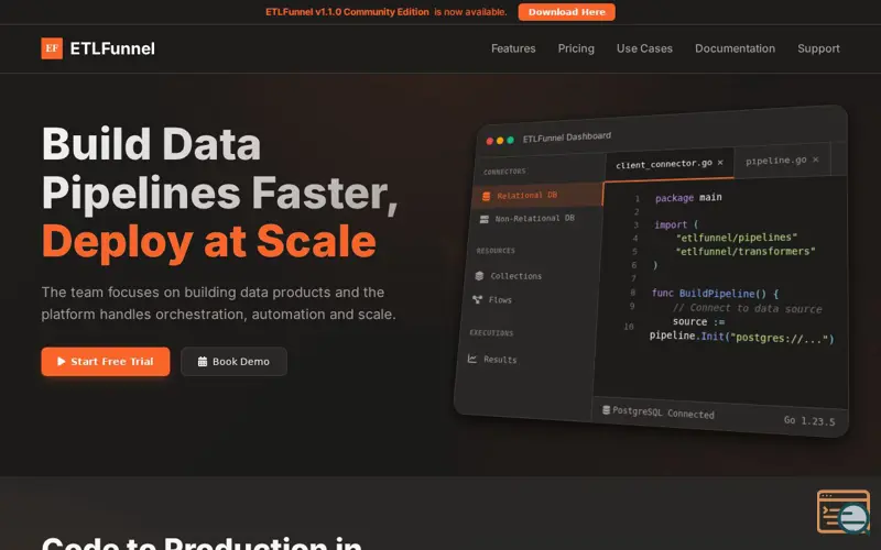 Screenshot of ETLFunnel