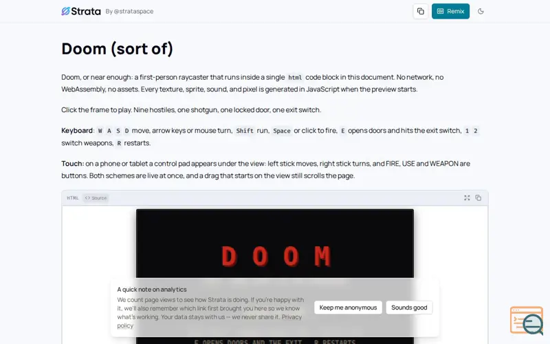 Screenshot of Strata