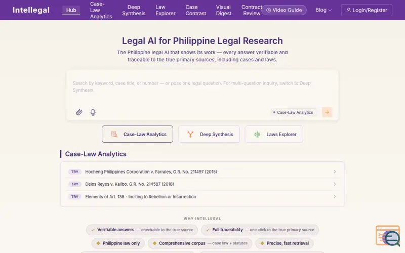 Screenshot of Intellegal