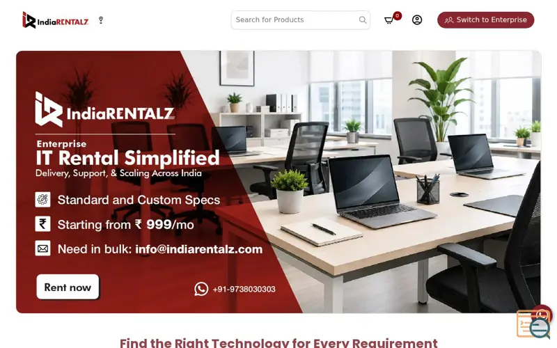 Screenshot of Laptop on Rent PAN India