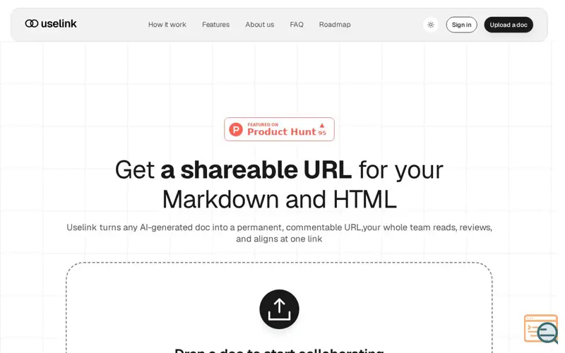 Screenshot of Uselink