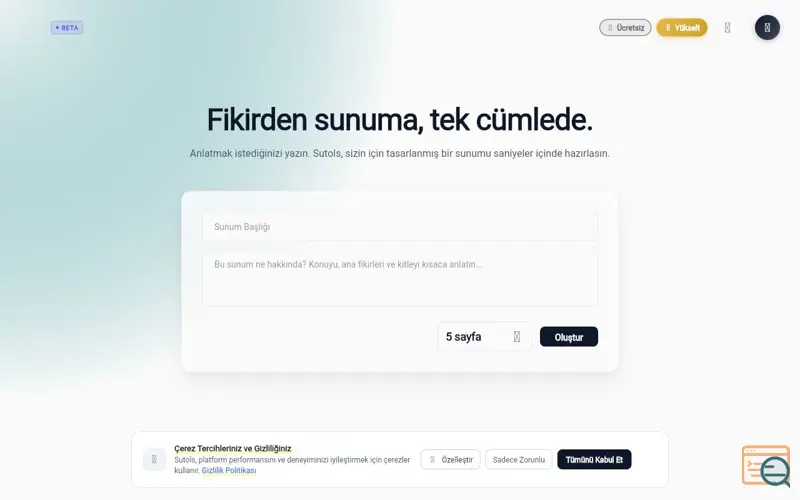 Screenshot of Sutol – Sunum Platformu