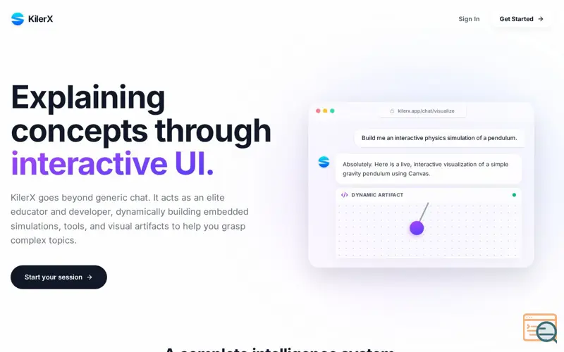 Screenshot of KilerX AI