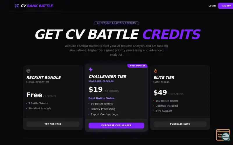 Screenshot of CV Rank Battle