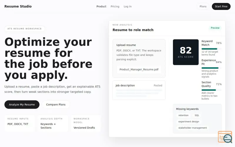 Screenshot of  ATS Resume Optimizer