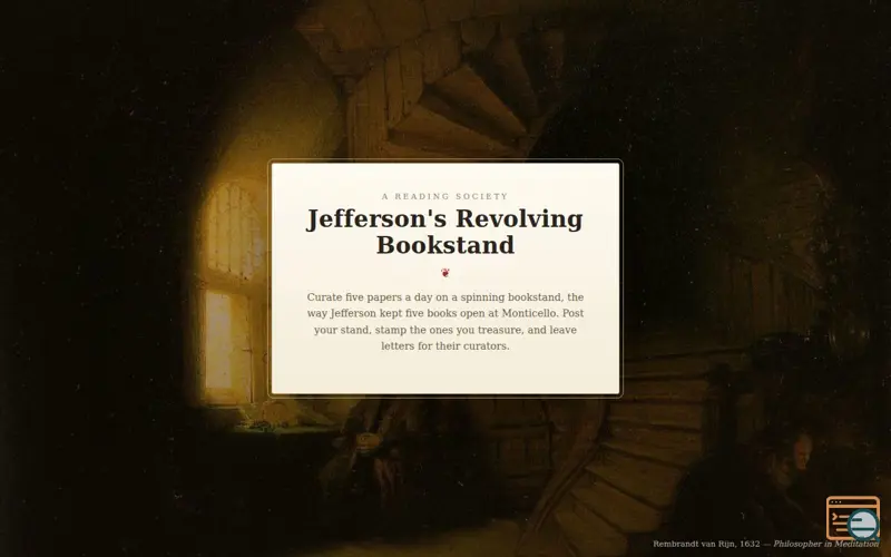 Screenshot of Jefferson's Revolving Bookstand