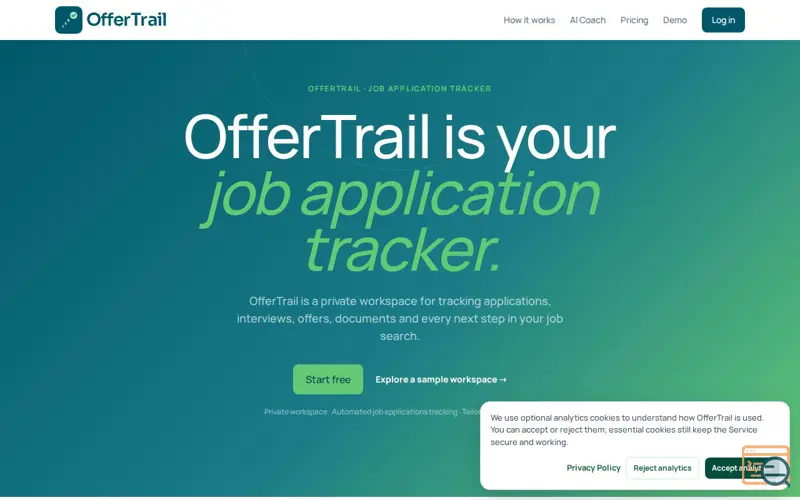 Screenshot of OfferTrail – Smart Job Application Tracker