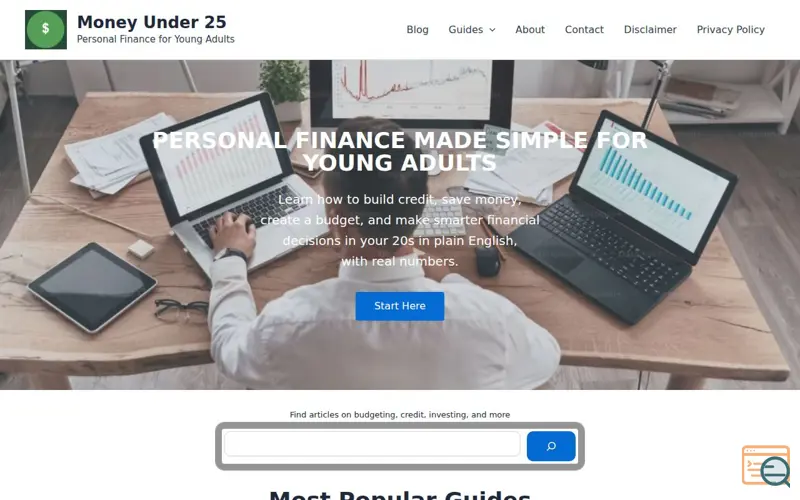 Screenshot of Money Under 25