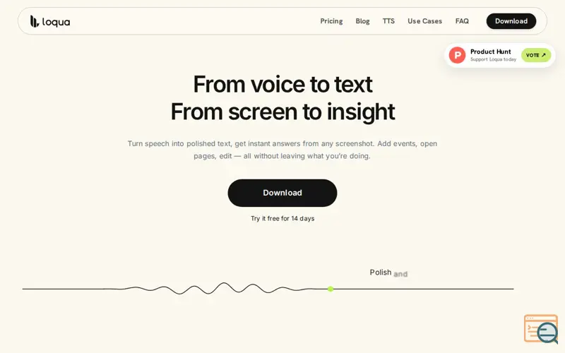 Screenshot of Loqua